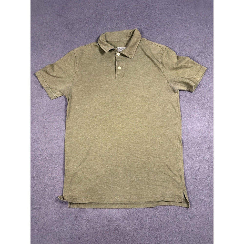 Mossimo Supply Co Polo Shirt Men Small Olive Green Space Dye Cotton Athletic Fit